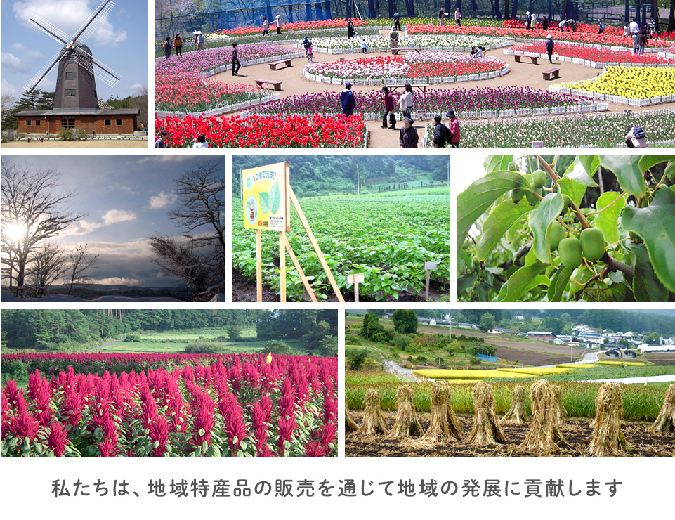 私たちは、地域特産品の販売を通じて地域の発展に貢献します